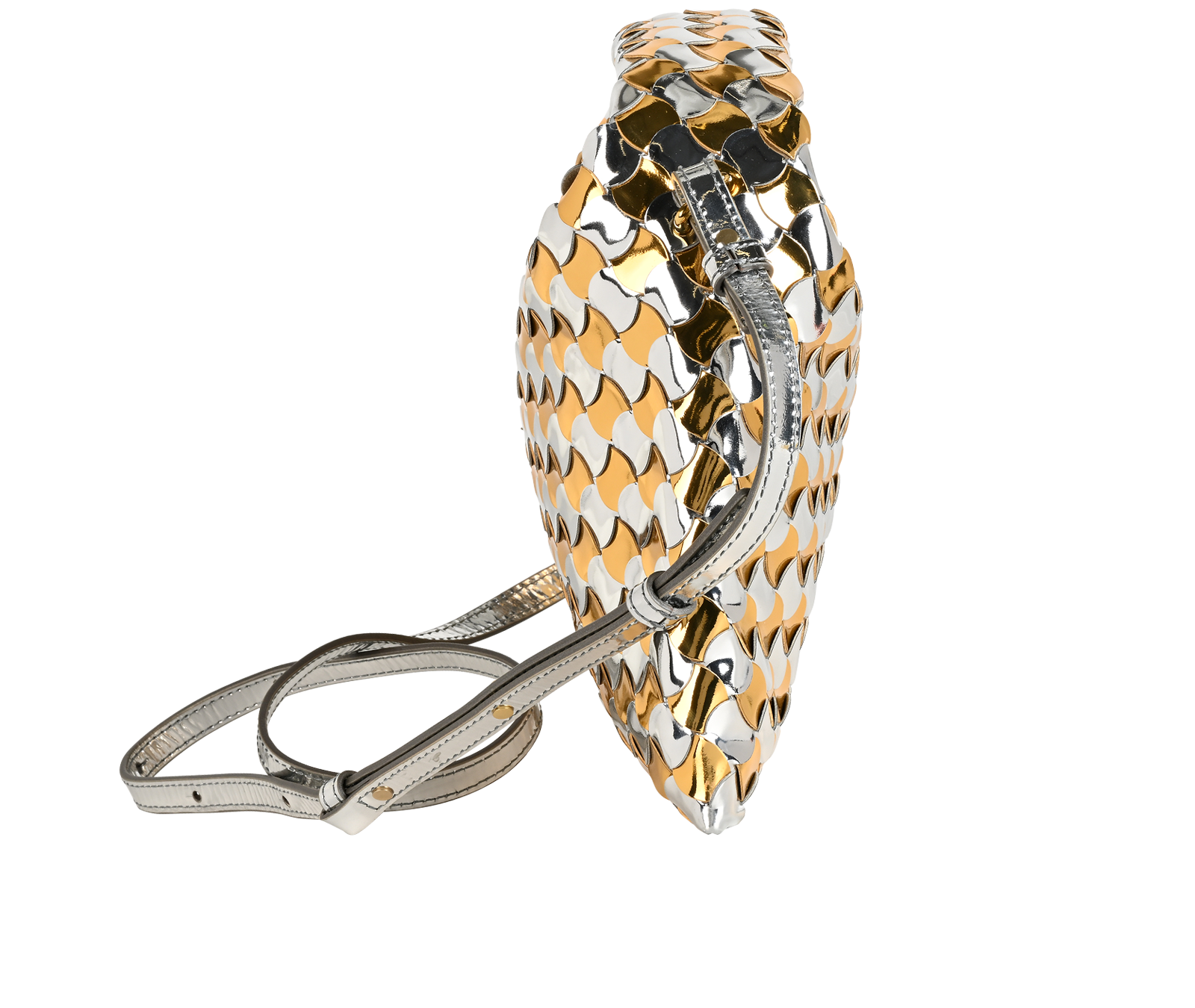 Mini Hop, &pound;950, Handbags, Gold/Silver, Leather, Side view